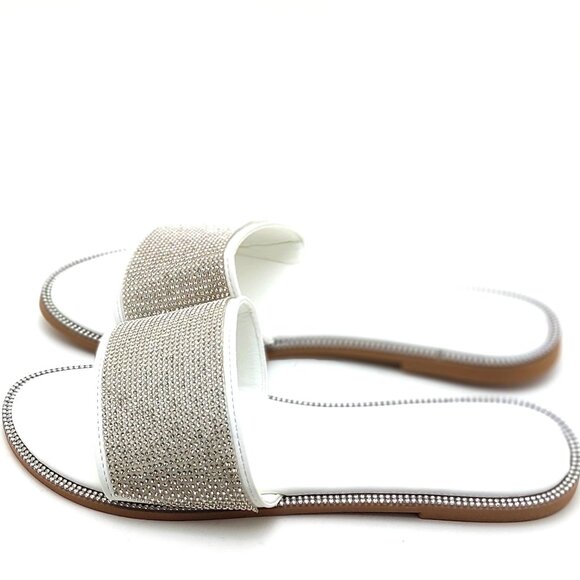 Women's Rhinestone Glitter Slide Sandals - Size 9.5/10 - Picture 2 of 7